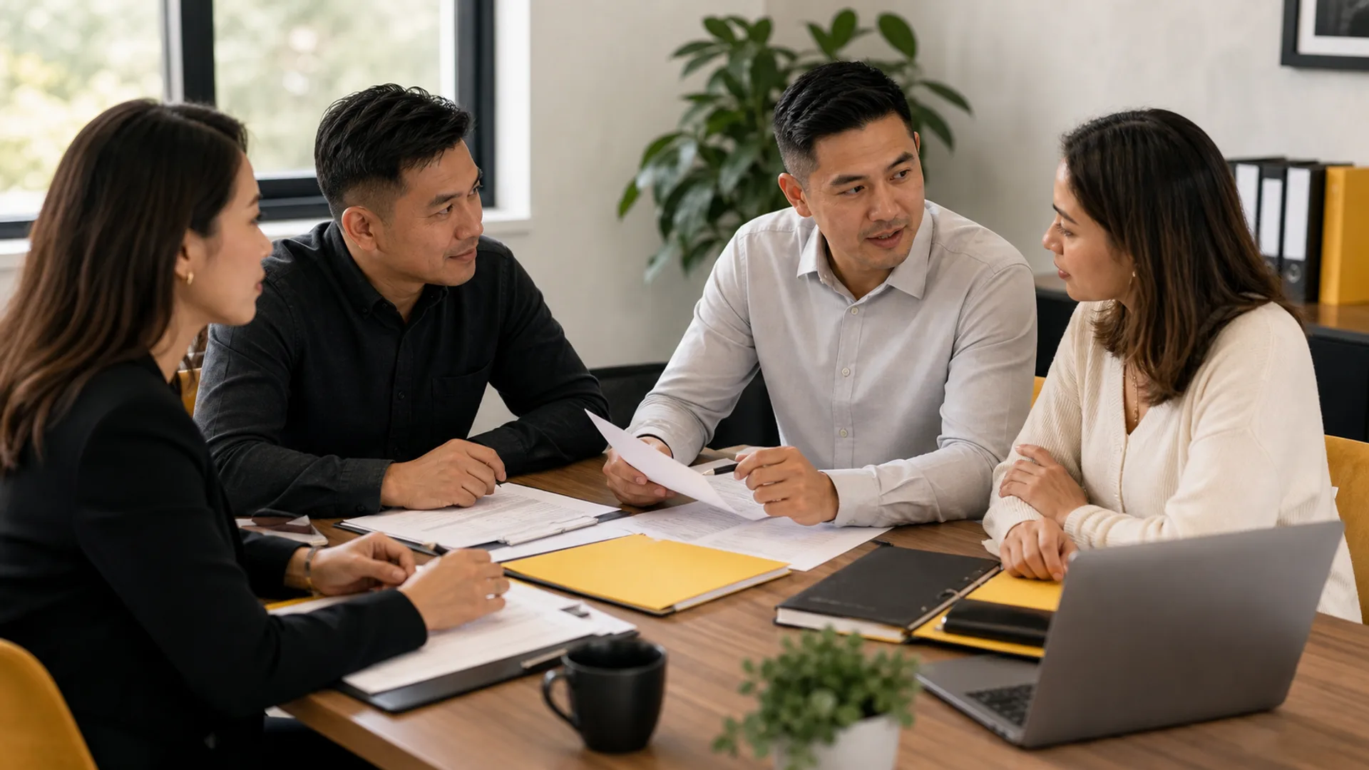 Professional tax and accounting advisory meeting with clients