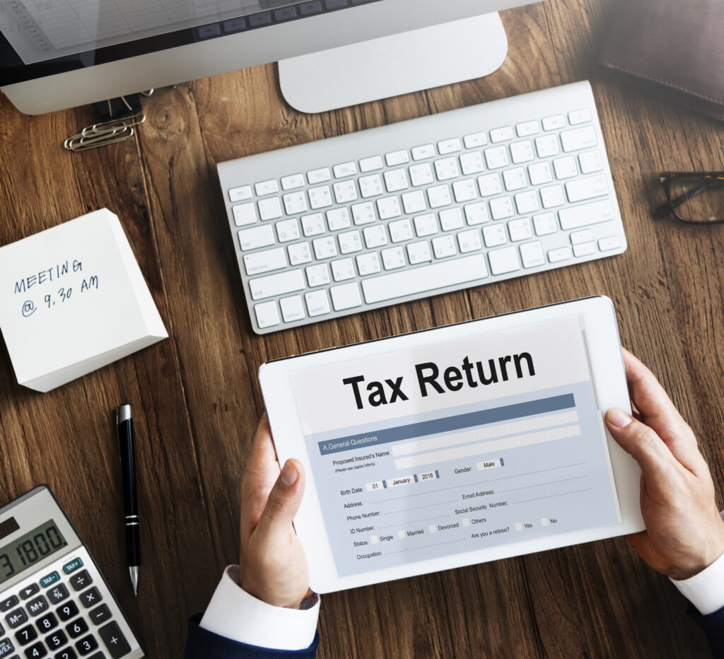 Tax return form and documents ready for lodgement support